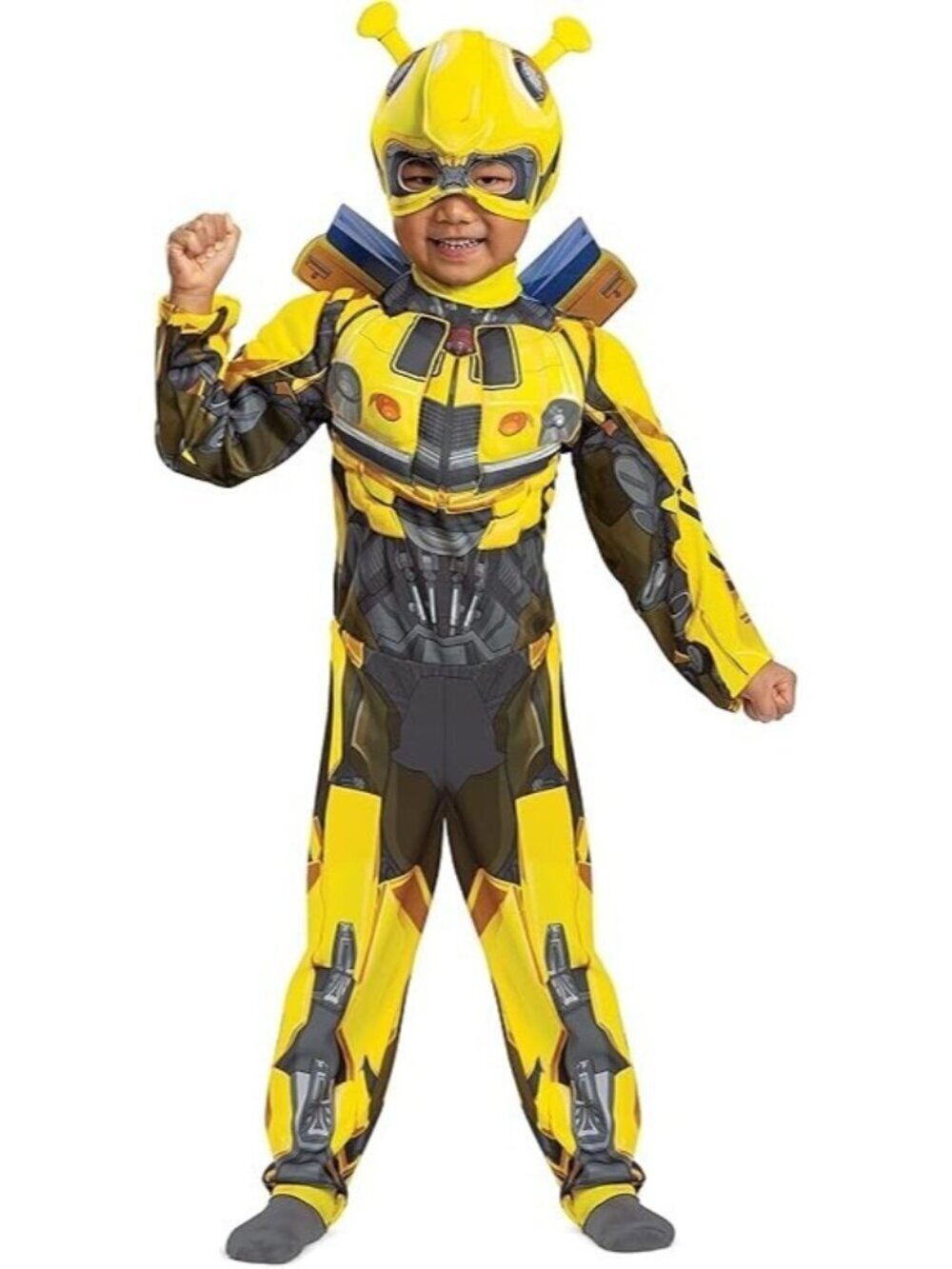 NWT Bumblebee Transformers Halloween Costume Yellow Toddler 2T Mask Jumpsuit